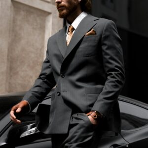 Men’s Classic Charcoal Grey Business Suit